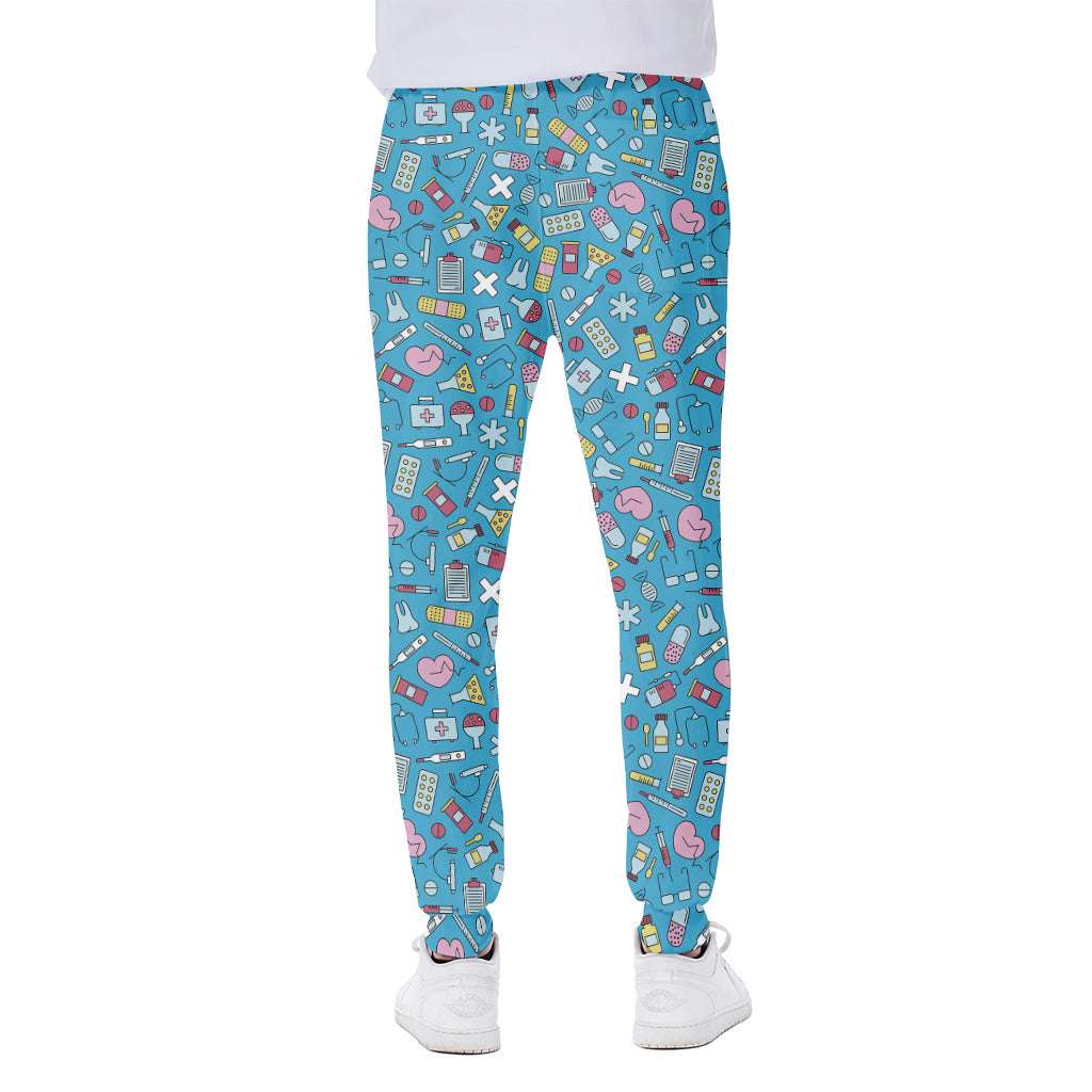 Cute Medical Pattern Print Scuba Joggers