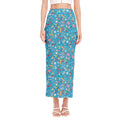 Cute Medical Pattern Print Side Slit Maxi Skirt
