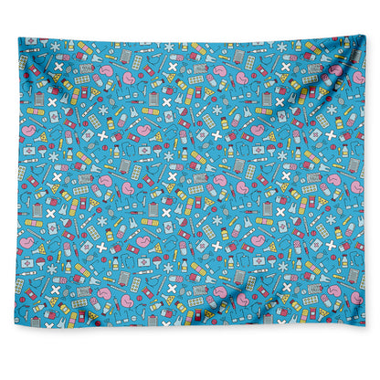Cute Medical Pattern Print Tapestry