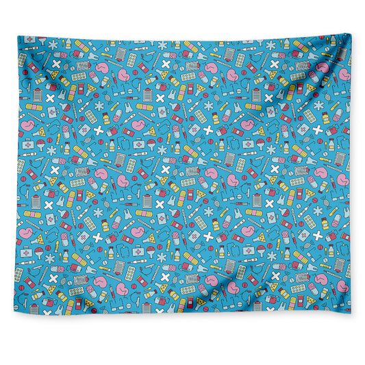 Cute Medical Pattern Print Tapestry