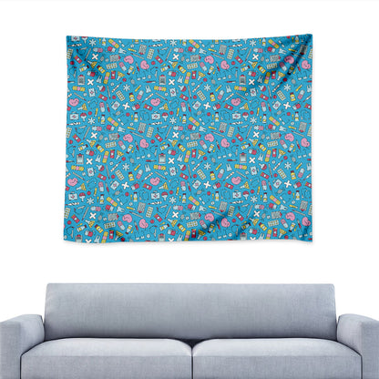 Cute Medical Pattern Print Tapestry