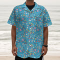 Cute Medical Pattern Print Textured Short Sleeve Shirt