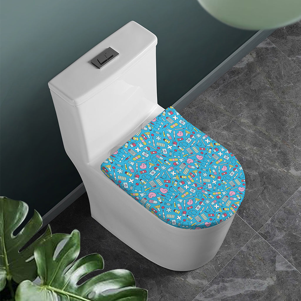 Cute Medical Pattern Print Toilet Lid Cover