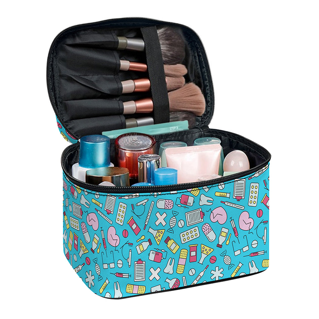 Cute Medical Pattern Print Travel Makeup Bag