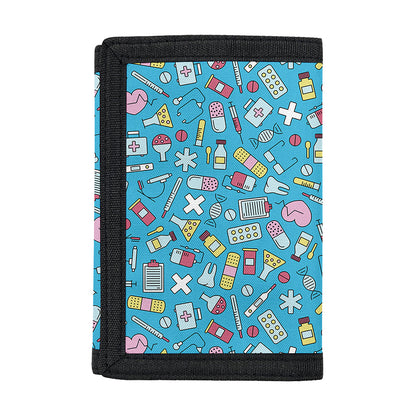 Cute Medical Pattern Print Trifold Wallet