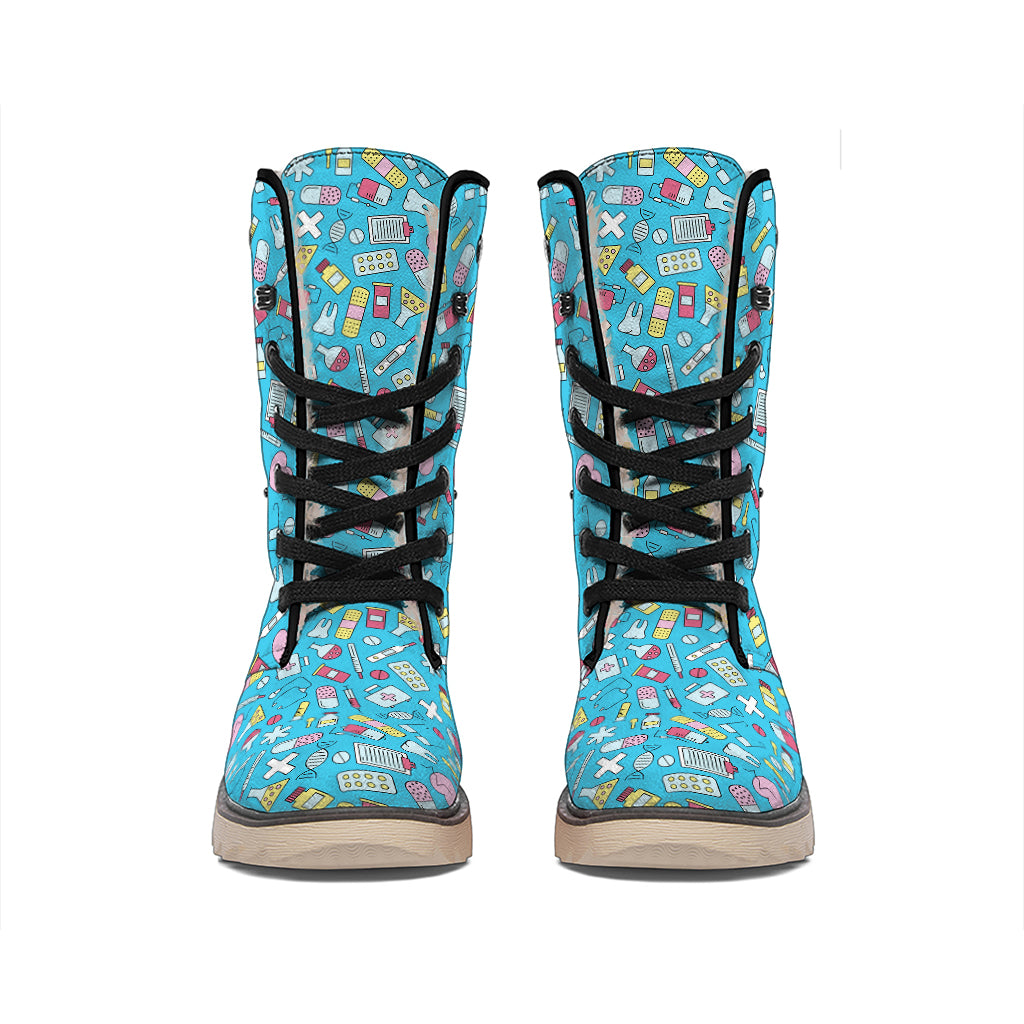 Cute Medical Pattern Print Winter Boots