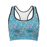 Cute Medical Pattern Print Women's Sports Bra