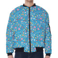 Cute Medical Pattern Print Zip Sleeve Bomber Jacket