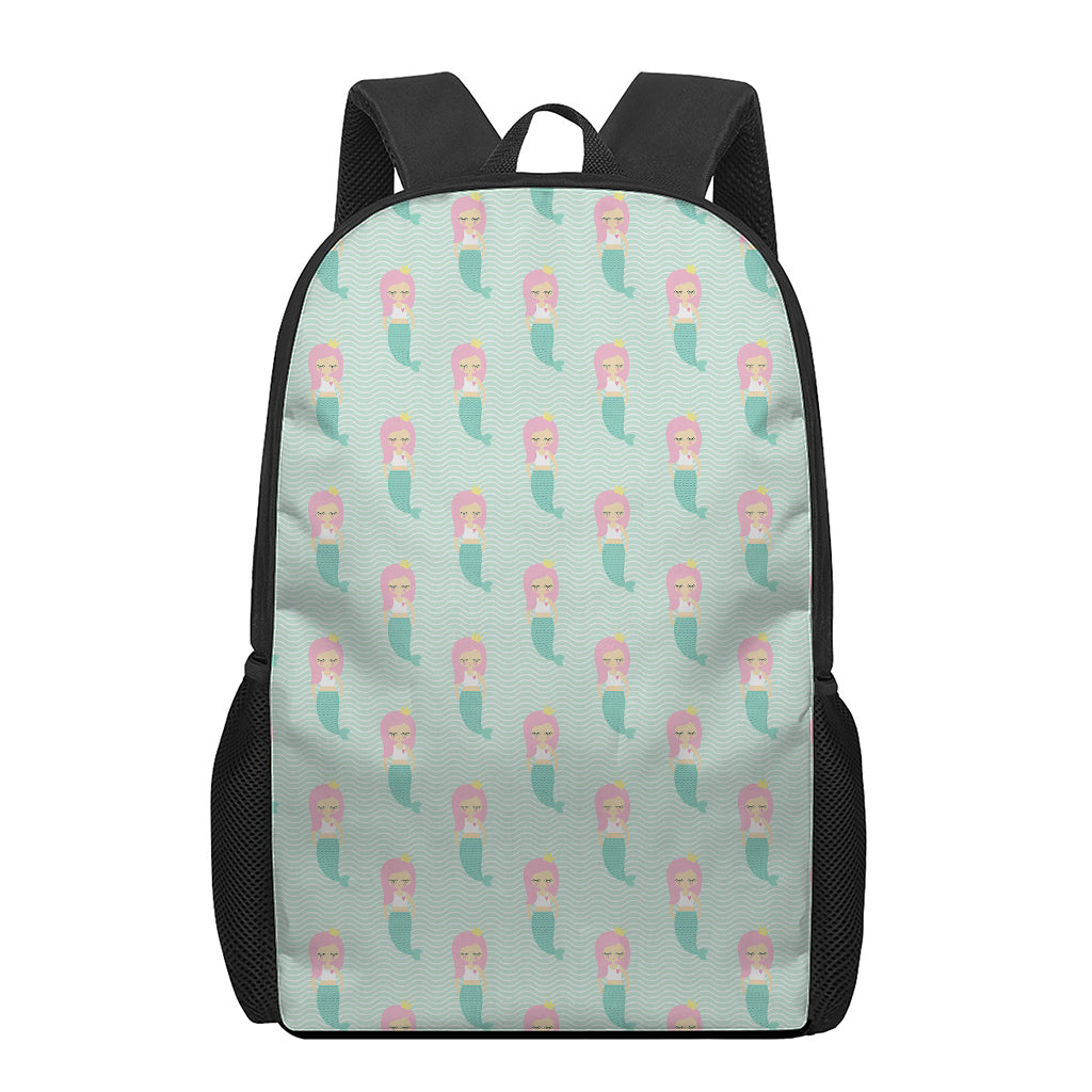 Cute Mermaid Pattern Print 17 Inch Backpack