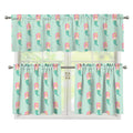 Cute Mermaid Pattern Print 3 Piece Kitchen Curtains
