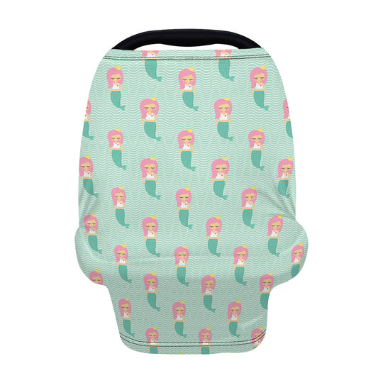 Cute Mermaid Pattern Print Baby Seat Cover