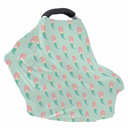 Cute Mermaid Pattern Print Baby Seat Cover