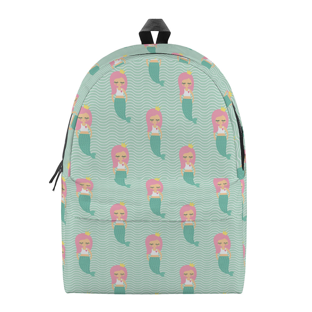 Cute Mermaid Pattern Print Backpack