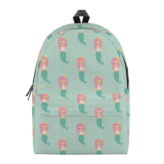 Cute Mermaid Pattern Print Backpack