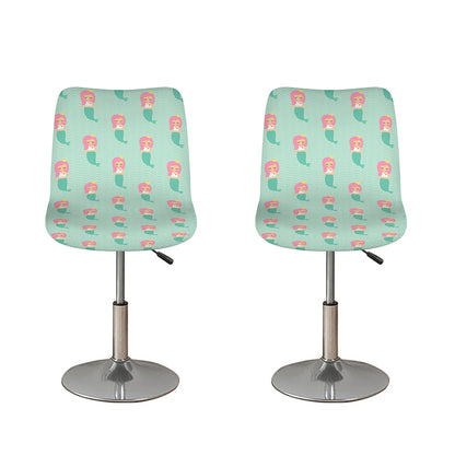 Cute Mermaid Pattern Print Bar Stool Covers