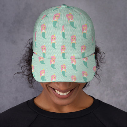 Cute Mermaid Pattern Print Baseball Cap