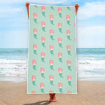 Cute Mermaid Pattern Print Beach Towel