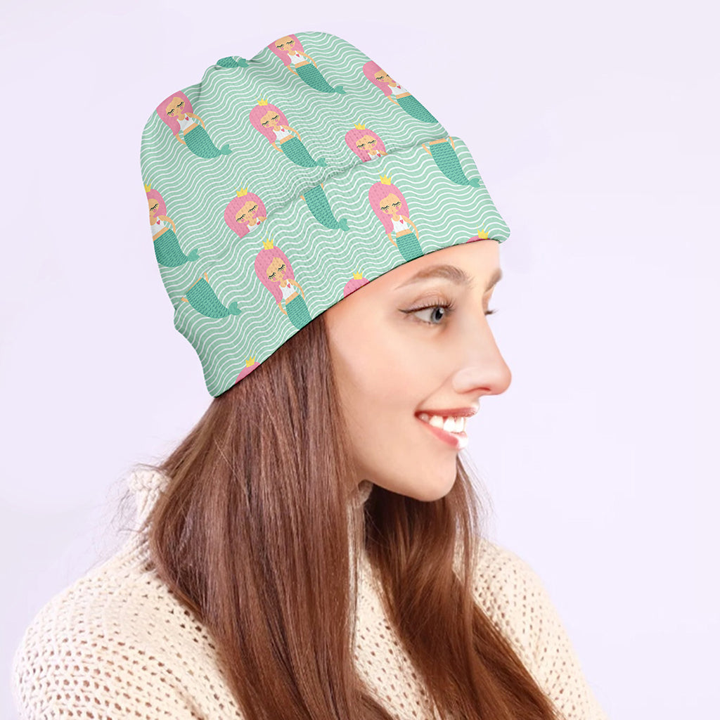 Cute Mermaid Pattern Print Beanie