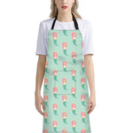 Cute Mermaid Pattern Print Bib Apron With Pocket