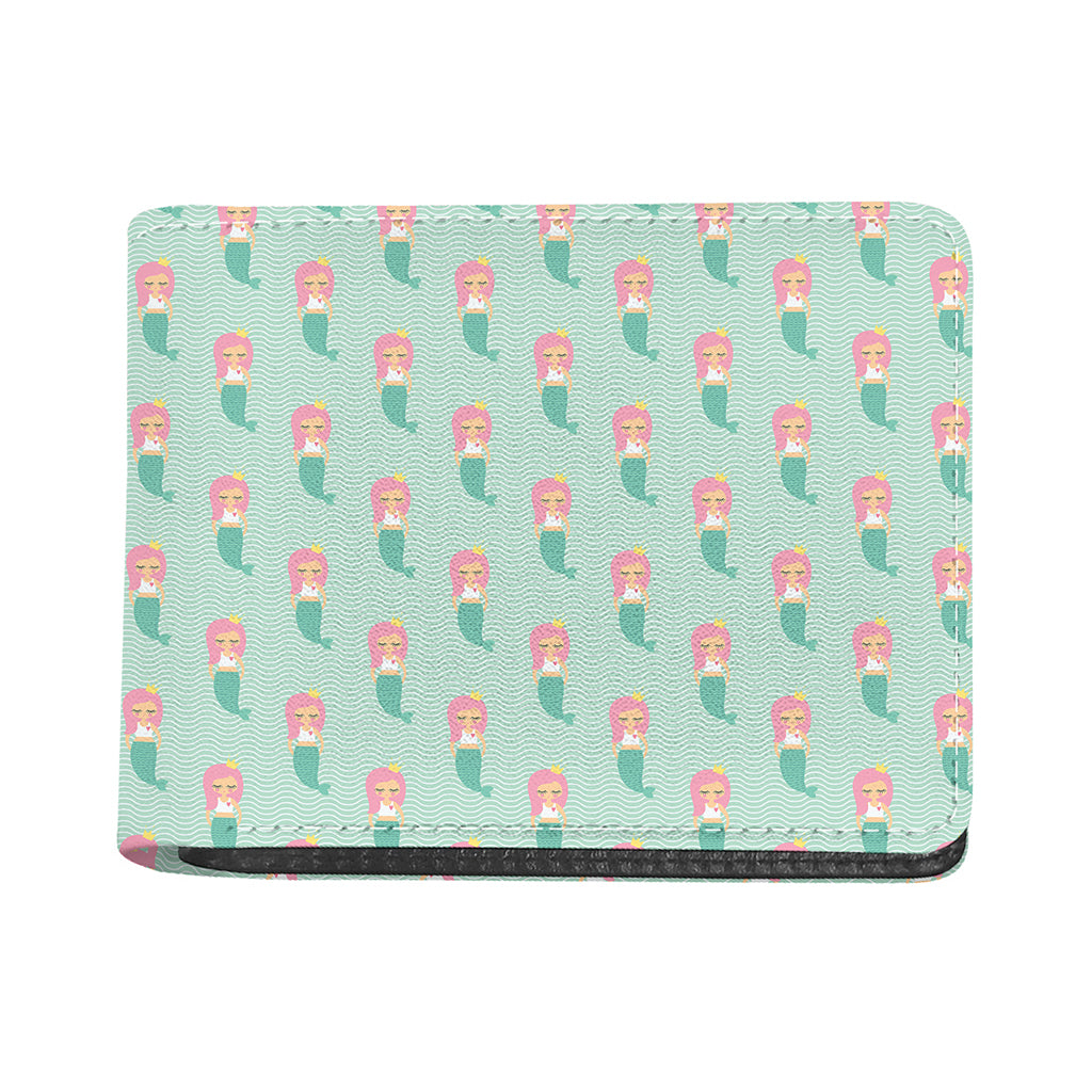 Cute Mermaid Pattern Print Bifold Wallet