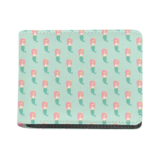 Cute Mermaid Pattern Print Bifold Wallet