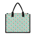 Cute Mermaid Pattern Print Canvas Tote Bag
