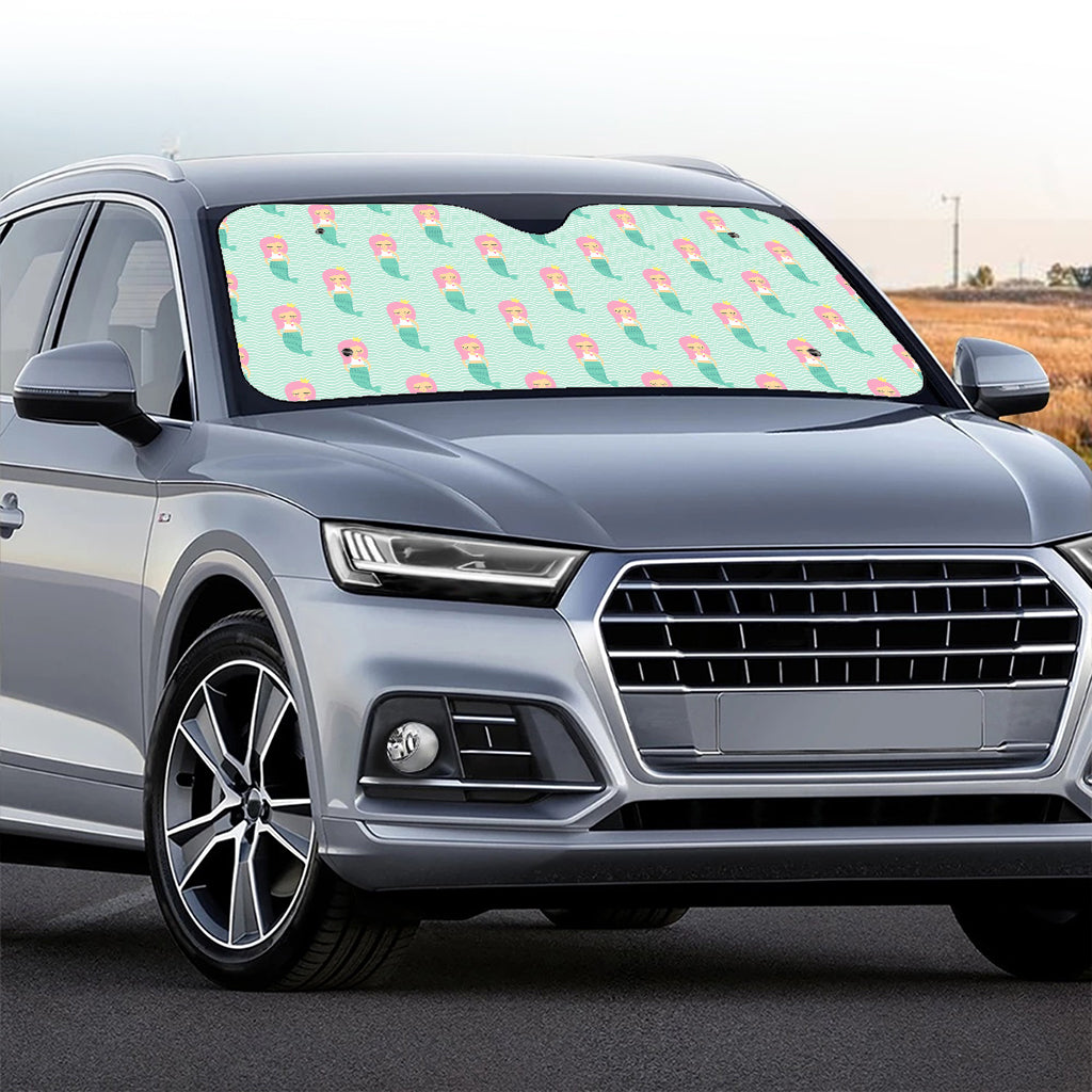 Cute Mermaid Pattern Print Car Windshield Sun Shade