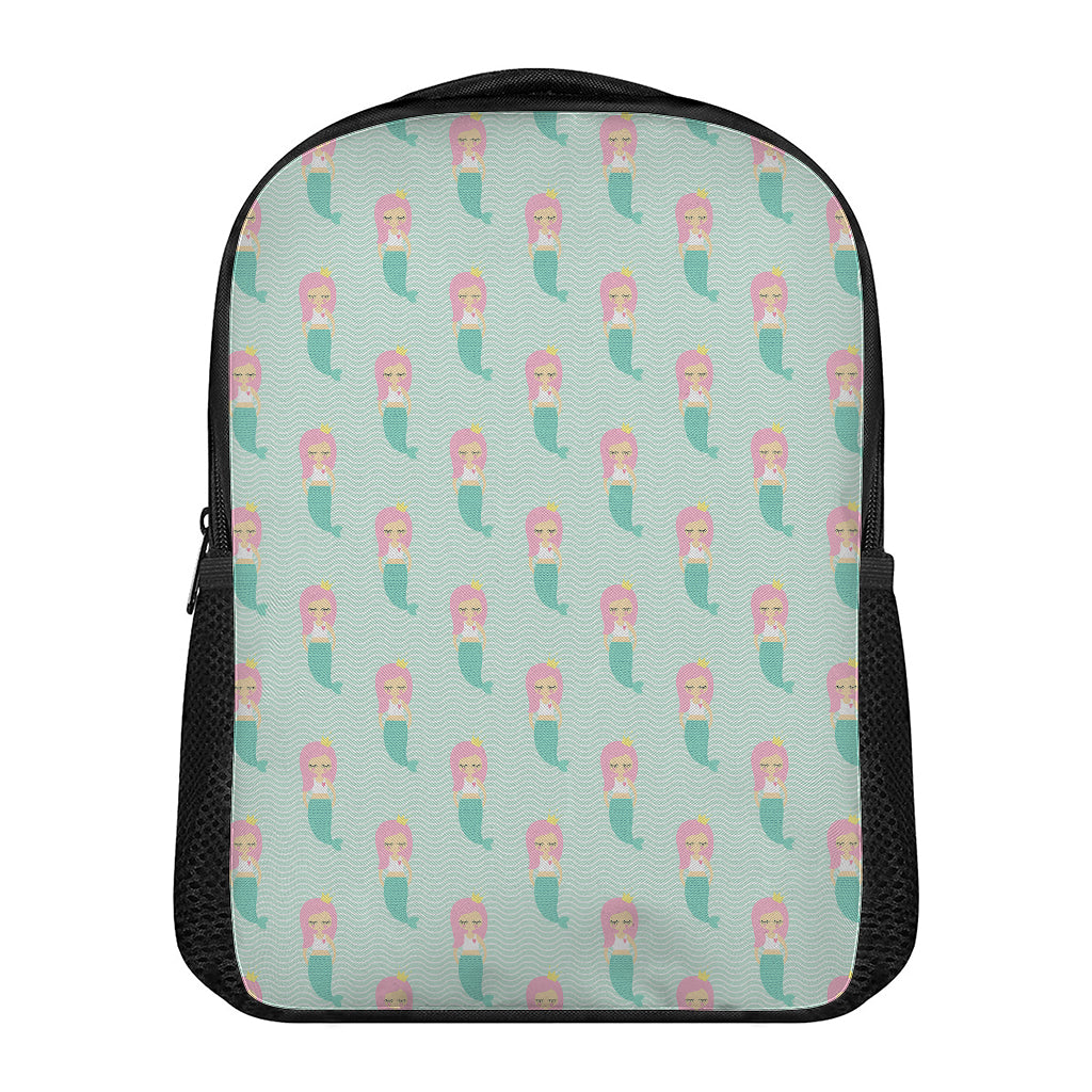 Cute Mermaid Pattern Print Casual Backpack