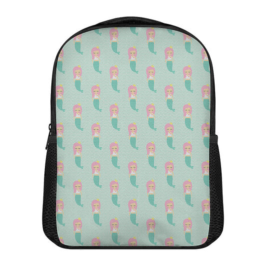 Cute Mermaid Pattern Print Casual Backpack
