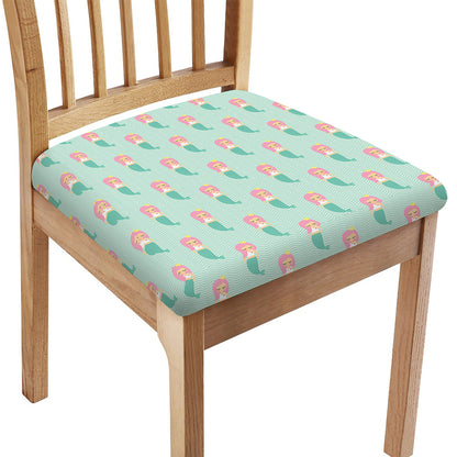 Cute Mermaid Pattern Print Chair Cushion Cover