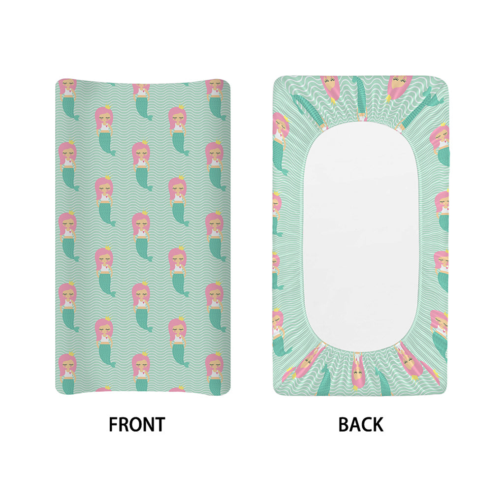 Cute Mermaid Pattern Print Changing Pad Cover