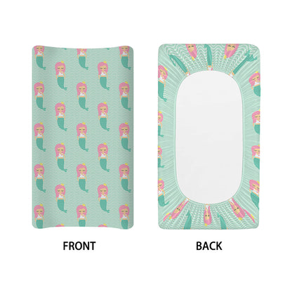 Cute Mermaid Pattern Print Changing Pad Cover