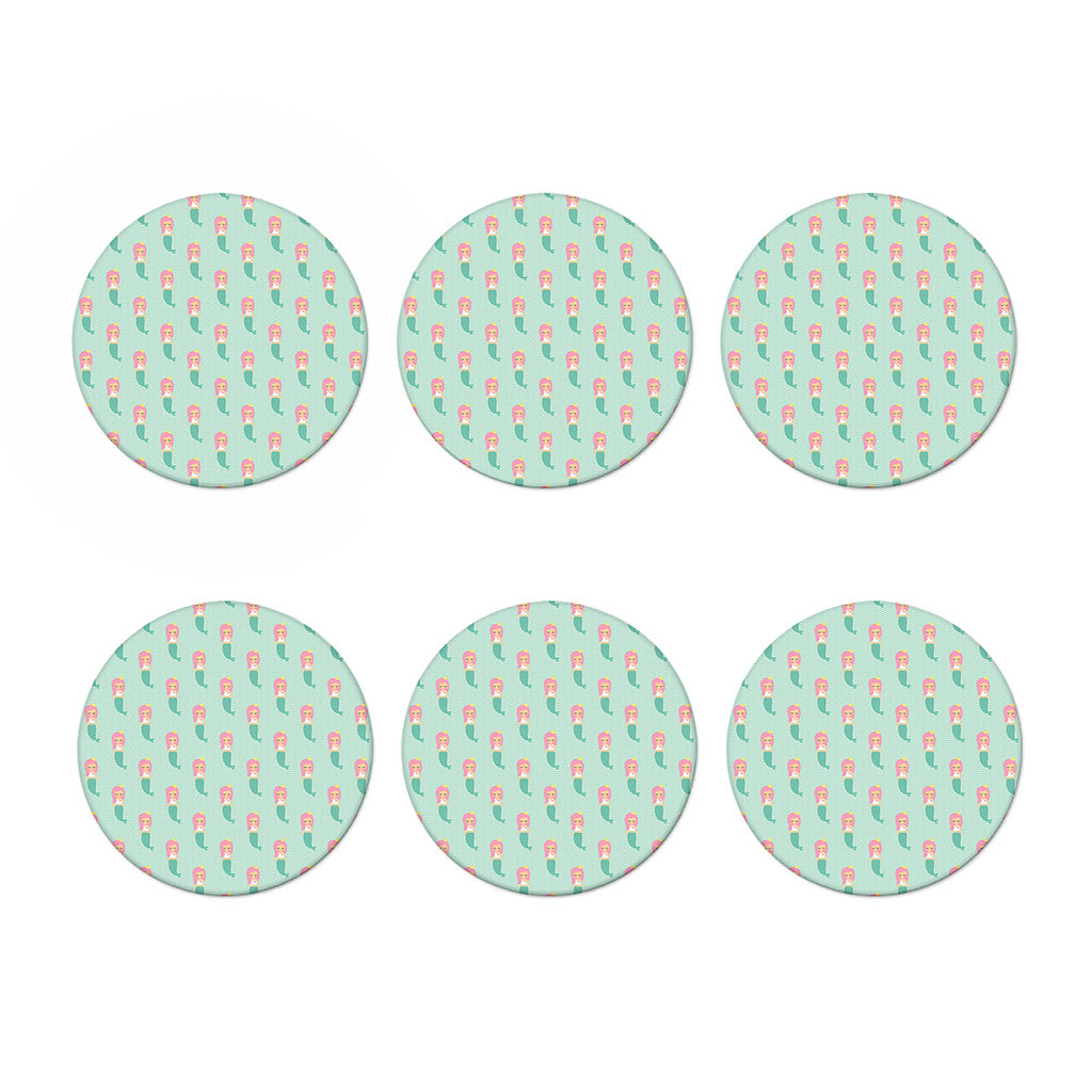 Cute Mermaid Pattern Print Coaster Set