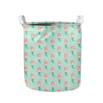 Cute Mermaid Pattern Print Collapsible Laundry Basket