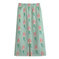 Cute Mermaid Pattern Print Cotton Front Slit Maxi Skirt