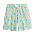 Cute Mermaid Pattern Print Cotton Shorts