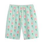 Cute Mermaid Pattern Print Cotton Shorts