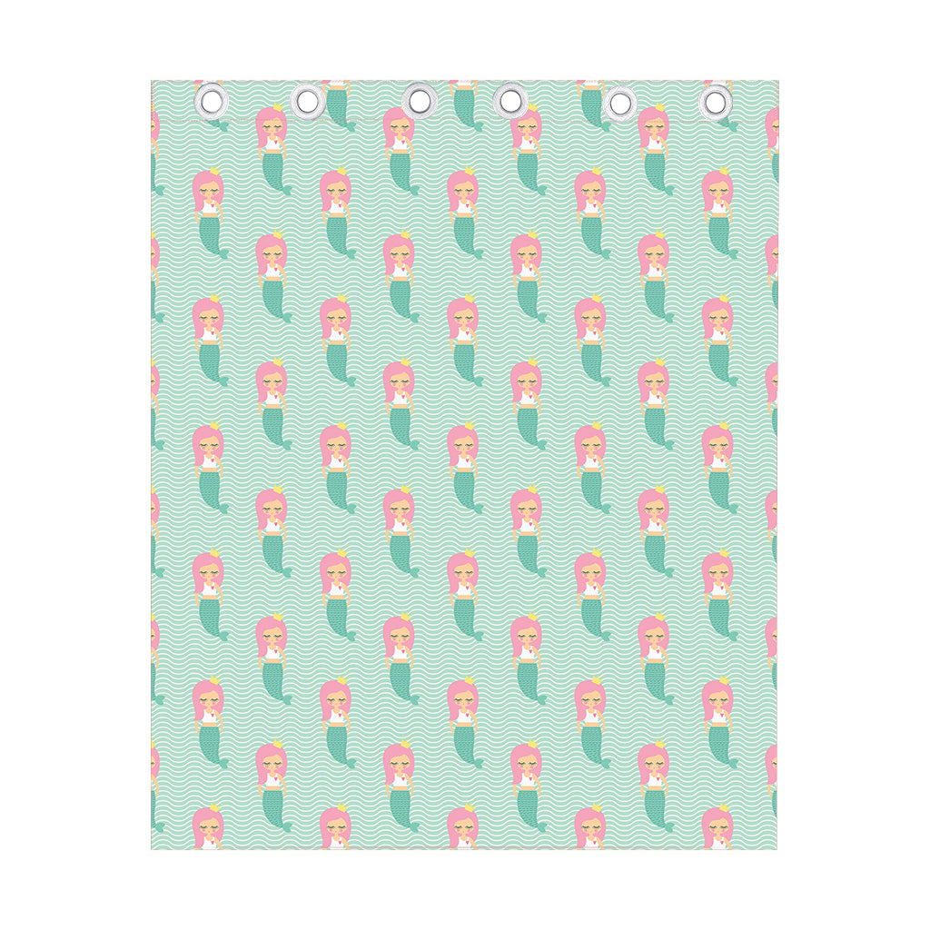 Cute Mermaid Pattern Print Curtain