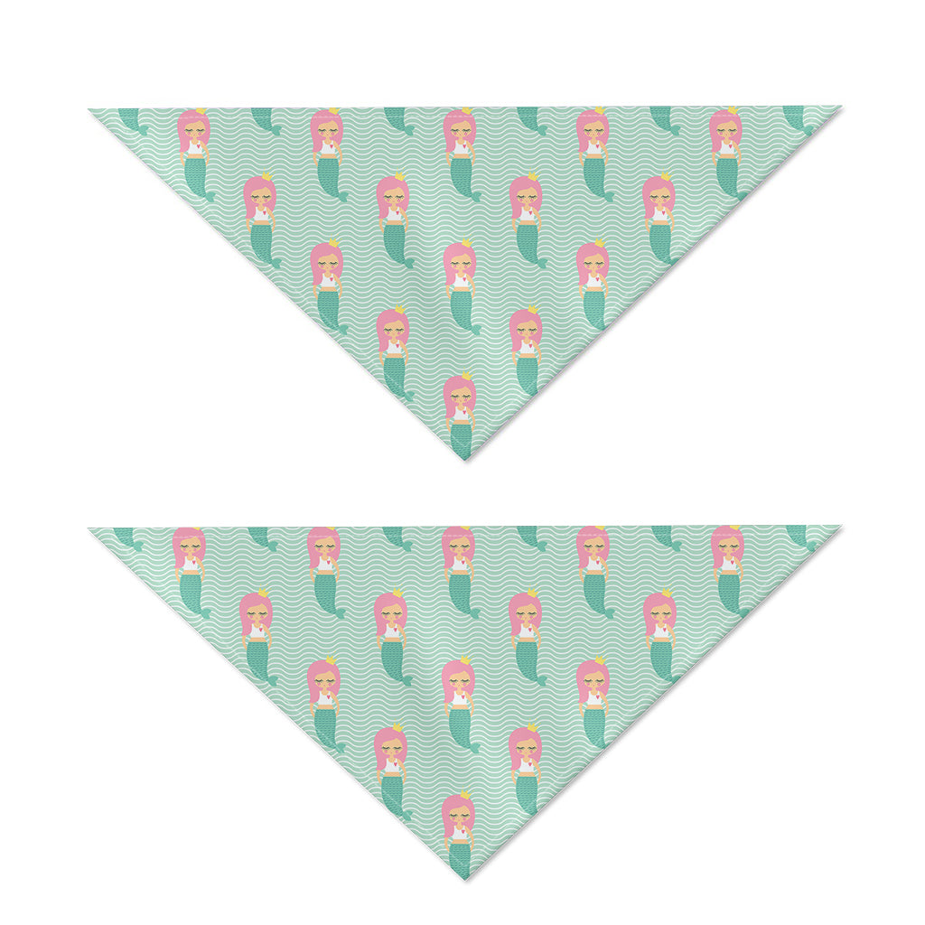 Cute Mermaid Pattern Print Dog Bandana