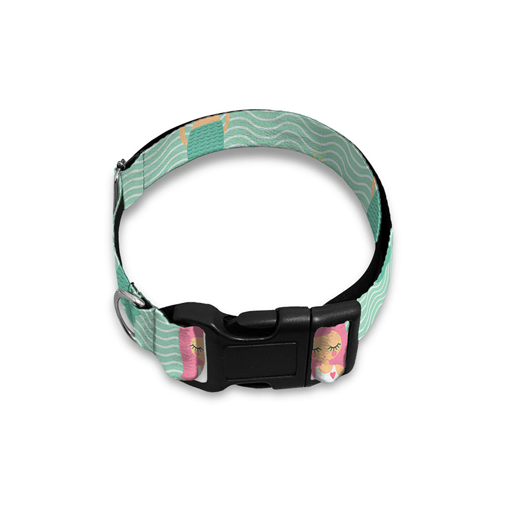 Cute Mermaid Pattern Print Dog Collar