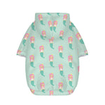 Cute Mermaid Pattern Print Dog Zip Up Hoodie