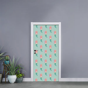 Cute Mermaid Pattern Print Door Sticker