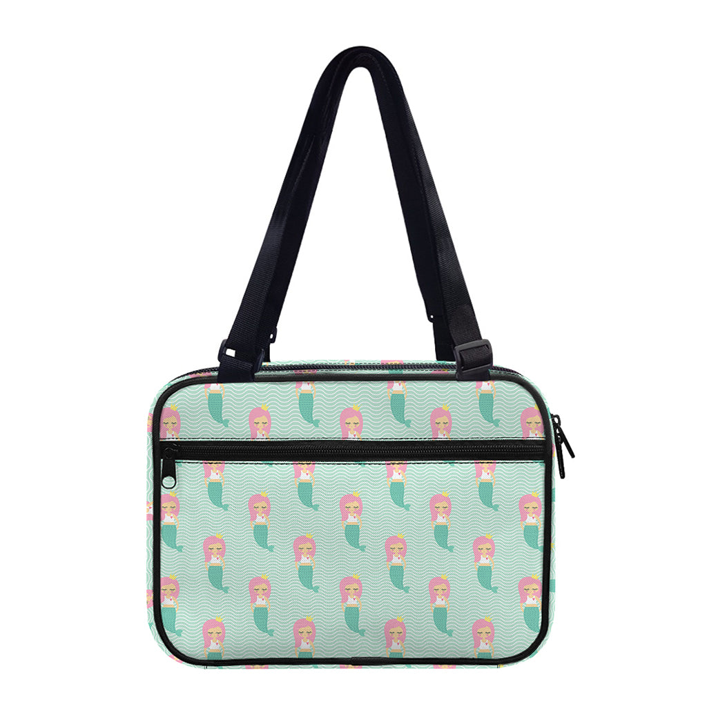Cute Mermaid Pattern Print Double Strap Bible Bag