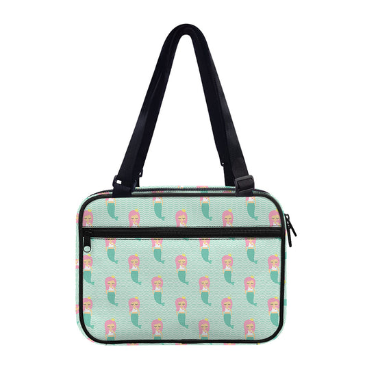 Cute Mermaid Pattern Print Double Strap Bible Bag