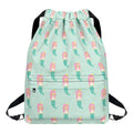Cute Mermaid Pattern Print Drawstring Backpack