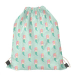 Cute Mermaid Pattern Print Drawstring Bag