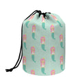 Cute Mermaid Pattern Print Drawstring Makeup Bag