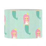 Cute Mermaid Pattern Print Drum Lamp Shade