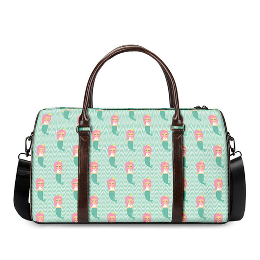 Cute Mermaid Pattern Print Duffle Bag