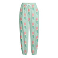 Cute Mermaid Pattern Print Fleece Lined Knit Pants
